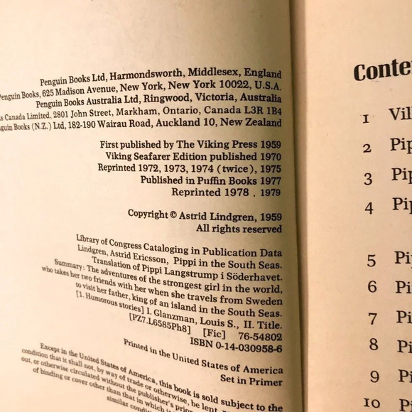 Vintage 1979 Pippi In The South Seas By Astrid  Lindgren A Puffin Book - Picture 8 of 14